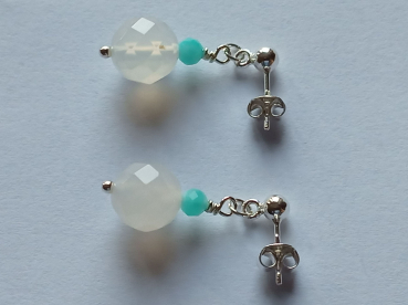 ohrringe mit achat und amazonit-perlen-silber-ohrstecker-
