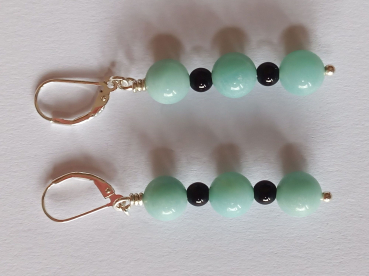 Preview: ohrringe-silber-türkis-schwarz-amazonit-onyx---