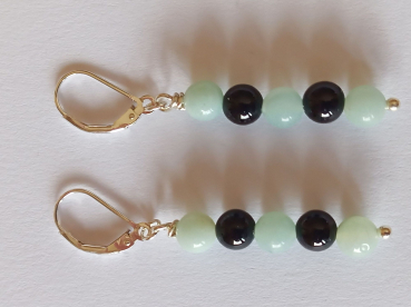 Preview: ohrringe-silber-türkis-schwarz-amazonit-onyx---