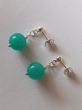 Preview: AMAZONITE  EARRINGS - SILVER