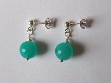 AMAZONITE  EARRINGS - SILVER