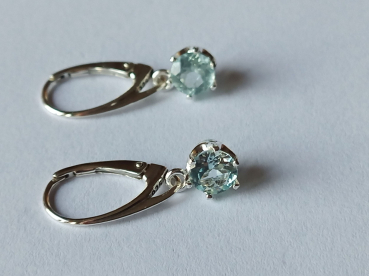 ohrringe mit aquamarin in blauer farbe-silber-rhodiniert-brisuren