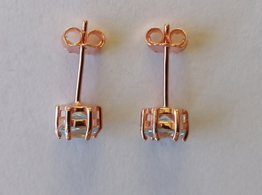 earrings-silver-rose gold plated-blue-aquamarine-