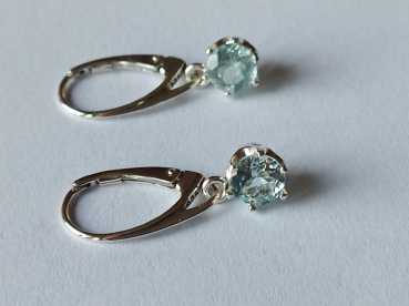 AQUAMARINE EARRINGS - SILVER