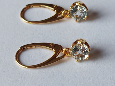 earrings-silver-gold plated-blue-aquamarine
