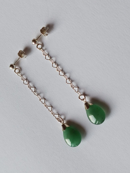 earrings-sterling silver-green-aventurine----
