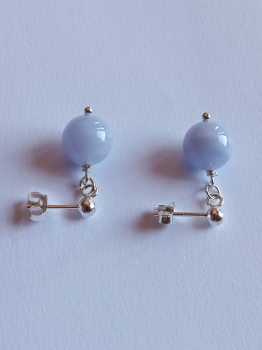 earrings-sterling silver-blue-chalcedony-----