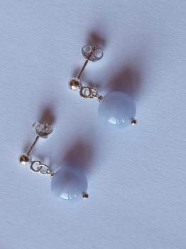 earrings-sterling silver-blue-chalcedony----