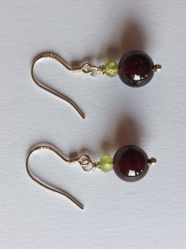 Preview: ohrringe-silber-rot-grün-granat-peridot---