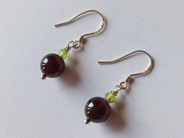 Preview: ohrringe-silber-rot-grün-granat-peridot-