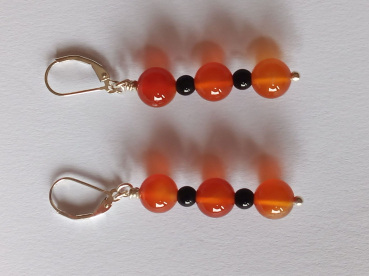 Preview: ohrringe-silber-rot-schwarz-karneol-onyx---