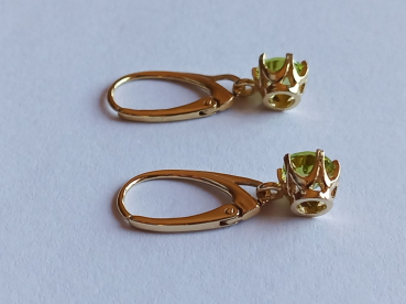 earrings-silver-gold plated-green-peridot---