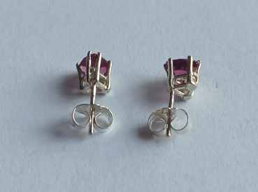 RHODOLITE  EARRINGS - SILVER