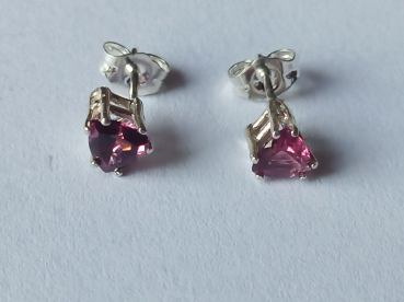 RHODOLITH - OHRRINGE - SILBER