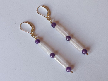 Preview: ohrringe-silber-pink-violett-rosenquarz-amethyst-