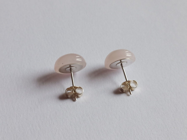 earrings-sterling silver-red-rose quartz------