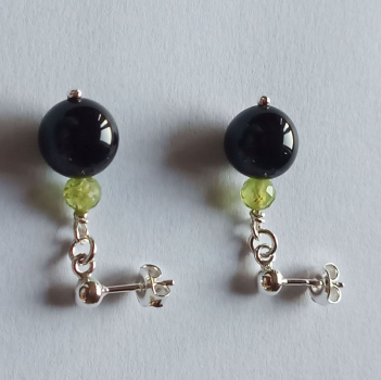Preview: ohrringe-silber-schwarz-grün-turmalin-peridot---