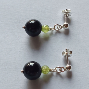 Preview: ohrringe-silber-schwarz-grün-turmalin-peridot-