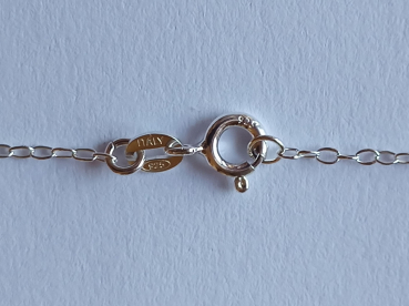silver chain with red agate bead pendant-anchor chain 45 cm----