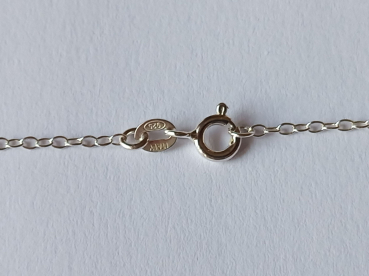 silver chain with purple amethyst pendant-anchor chain 45 cm------