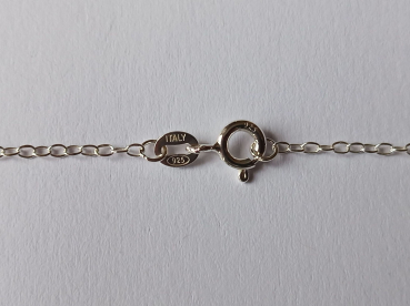 silver chain with yellow citrine pendant-anchor chain 45 cm-----