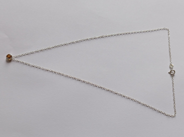 silver chain with yellow citrine pendant-anchor chain 45 cm----
