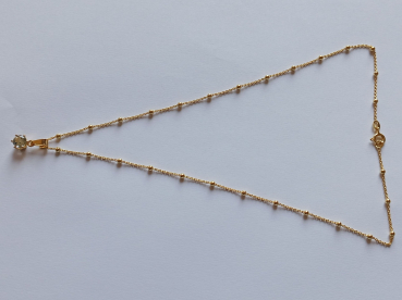 SILBERKETTE - AQUAMARIN-ANHÄNGER - vergoldet