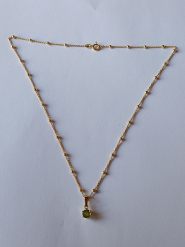 SILBERKETTE - PERIDOT-ANHÄNGER - vergoldet