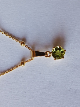 SILBERKETTE - PERIDOT-ANHÄNGER - vergoldet