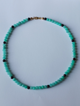 amazonite-onyx necklace 48 cm--