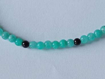 amazonite-onyx necklace 48 cm