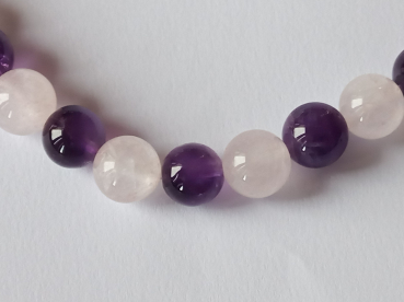 amethyst-rose quartz necklace