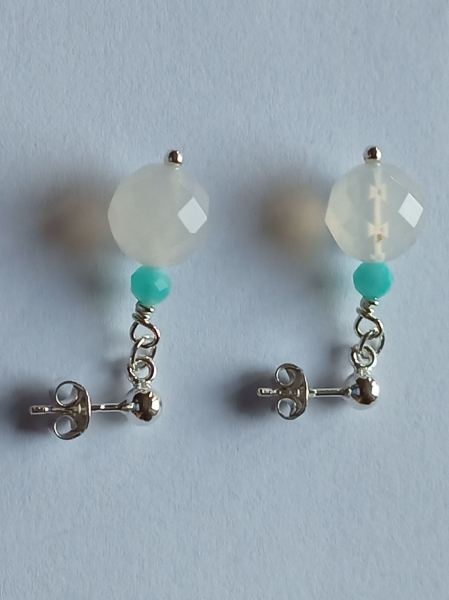 ohrringe mit achat und amazonit-perlen-silber-ohrstecker---