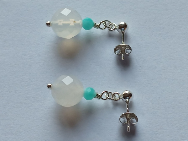 ohrringe mit achat und amazonit-perlen-silber-ohrstecker-