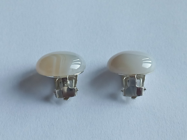 agate silver clips 16 mm---