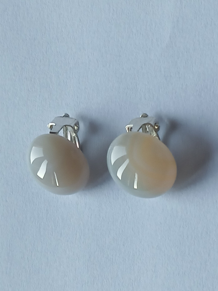 agate silver clips 16 mm--