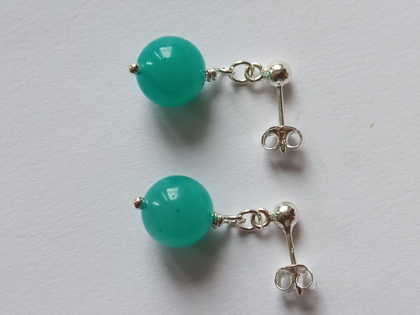 AMAZONITE  EARRINGS - SILVER