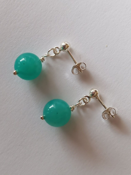 AMAZONITE  EARRINGS - SILVER