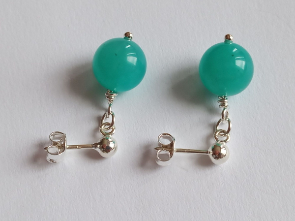 AMAZONITE  EARRINGS - SILVER