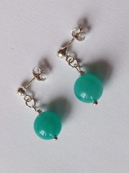 AMAZONITE  EARRINGS - SILVER