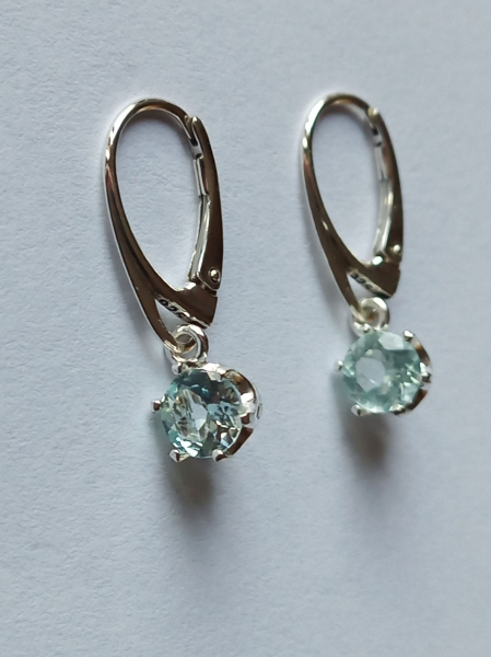 AQUAMARINE EARRINGS - SILVER