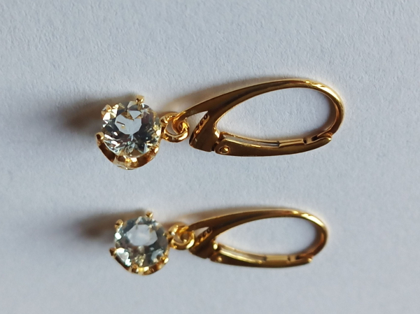 earrings-silver-gold plated-blue-aquamarine---