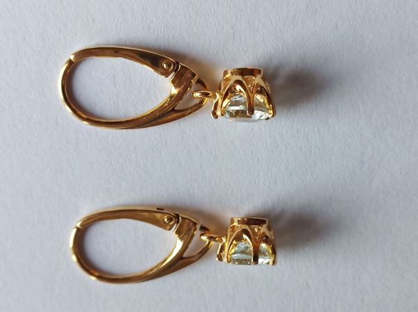 earrings-silver-gold plated-blue-aquamarine--