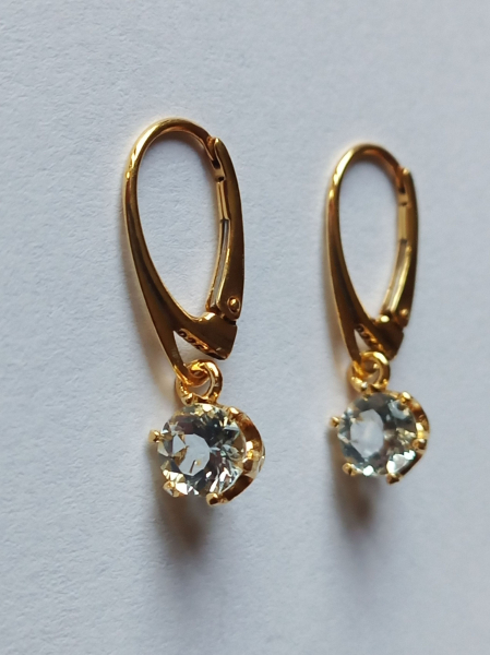 earrings-silver-gold plated-blue-aquamarine-