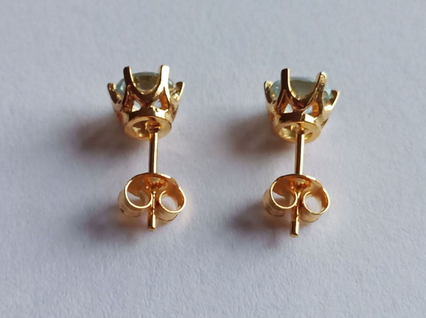 earrings-silver-gold plated-blue-aquamarine---