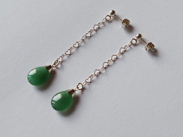 earrings-sterling silver-green-aventurine-