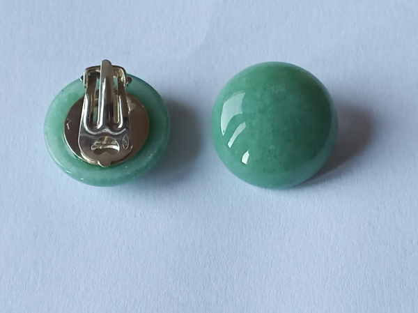 aventurine silver clips 20 mm----