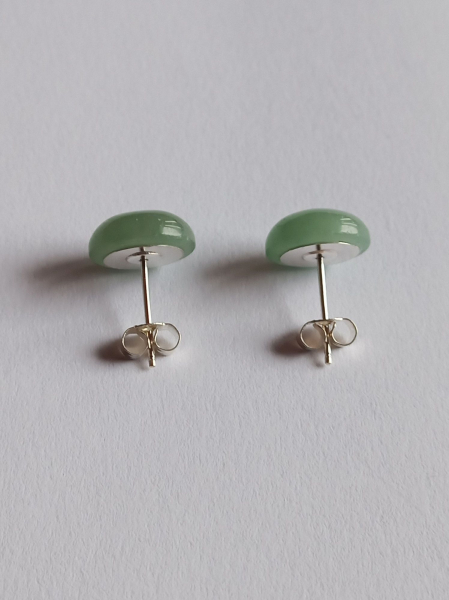 earrings-sterling silver-green-aventurine-----