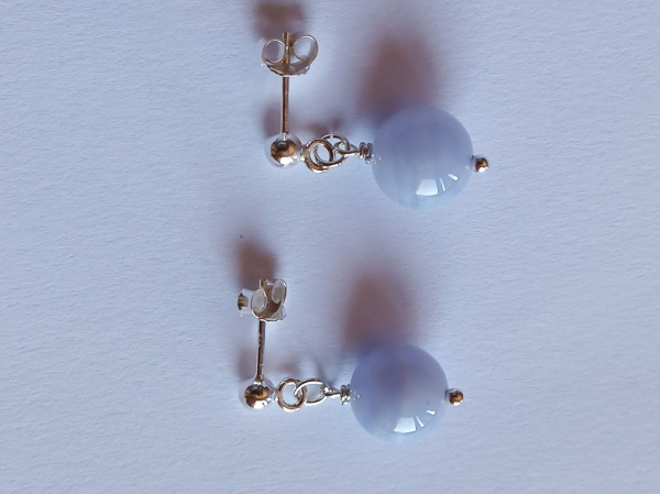 earrings-sterling silver-blue-chalcedony---