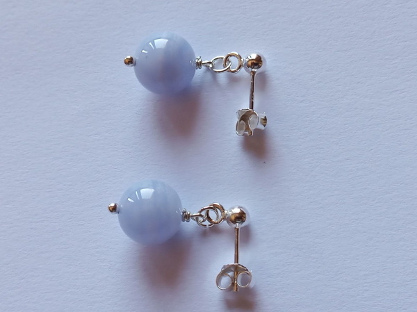earrings-sterling silver-blue-chalcedony--